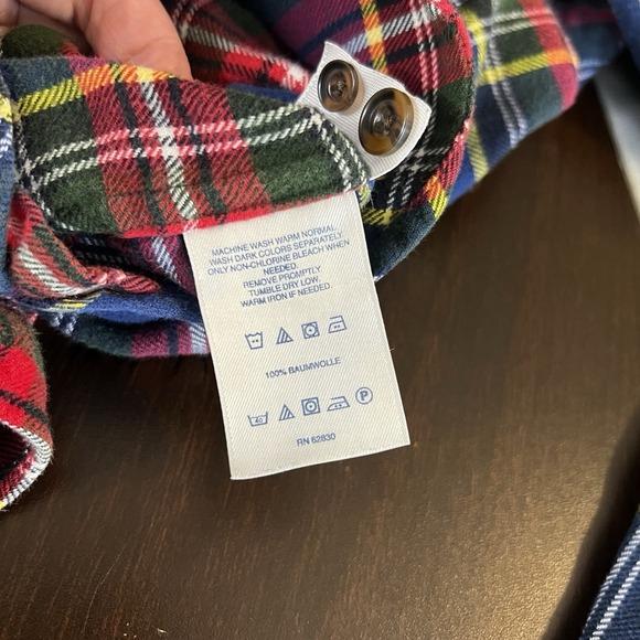 Vintage Y2K Lands' End Multicolored Plaid Men's Flannel Medium Tailored 15-15.5 - Picture 5 of 5